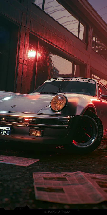 Johnny Silverhand's Porsche 911 4K Phone Wallpaper