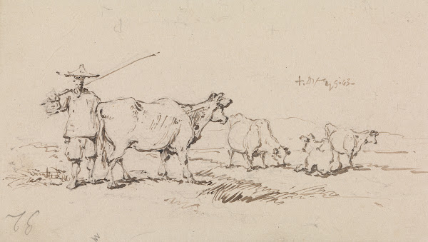 A Peasant with Cattle 1843