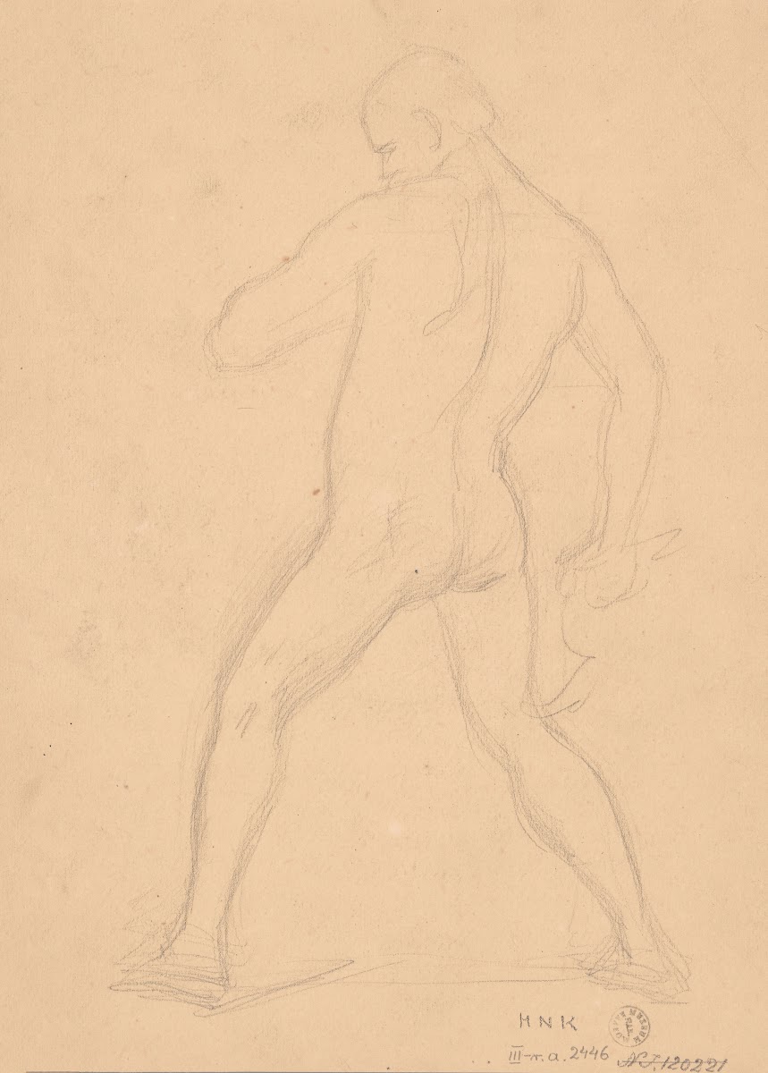 Sketch of nude male to the painting Martyrdom of St Matthias 1866 1867