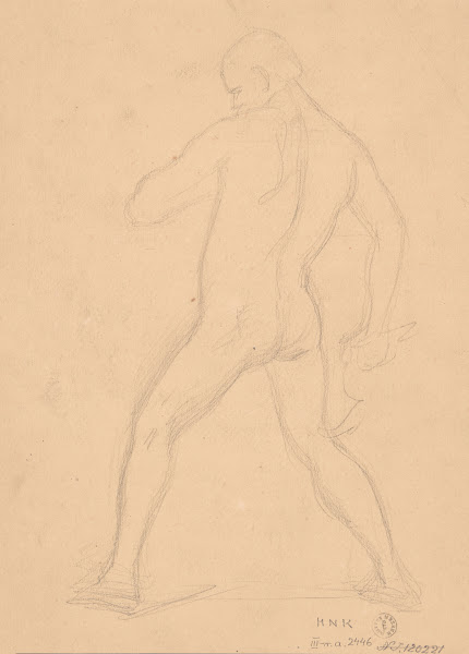 Sketch of nude male to the painting Martyrdom of St Matthias 1866 1867