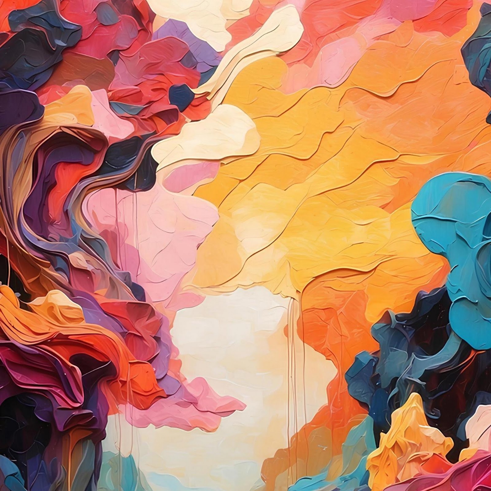 Download Colorful Abstract Canyon River 2K iPhone