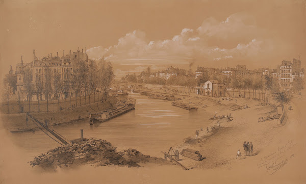 Le port Saint Paul absorbé par le port des Célestins en 1905 le Pont Marie le qu