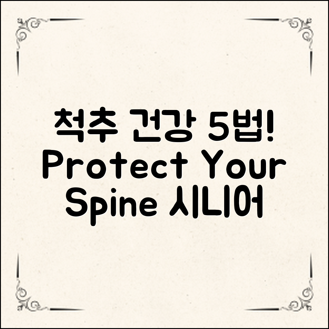 시니어척추건강관리: 당신의 척추를 지키는 5가지 방법