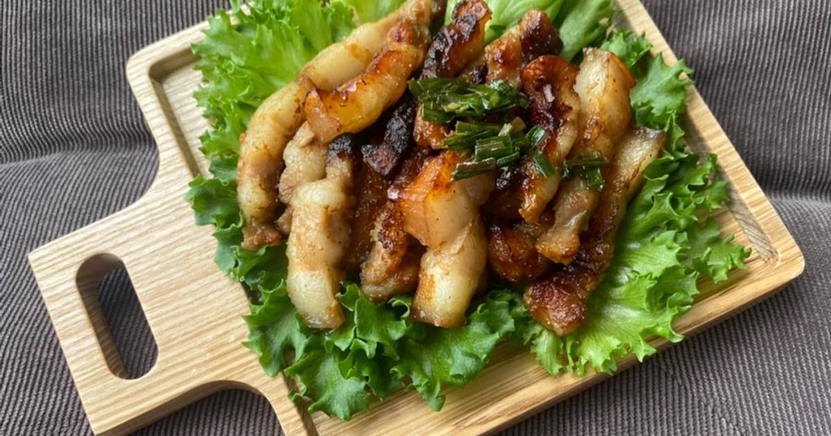 Ba rọi chiên sốt bbq - nồi chiên không dầu