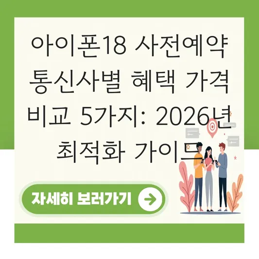 아이폰18 사전예약 통신사별 혜택 가격 비교