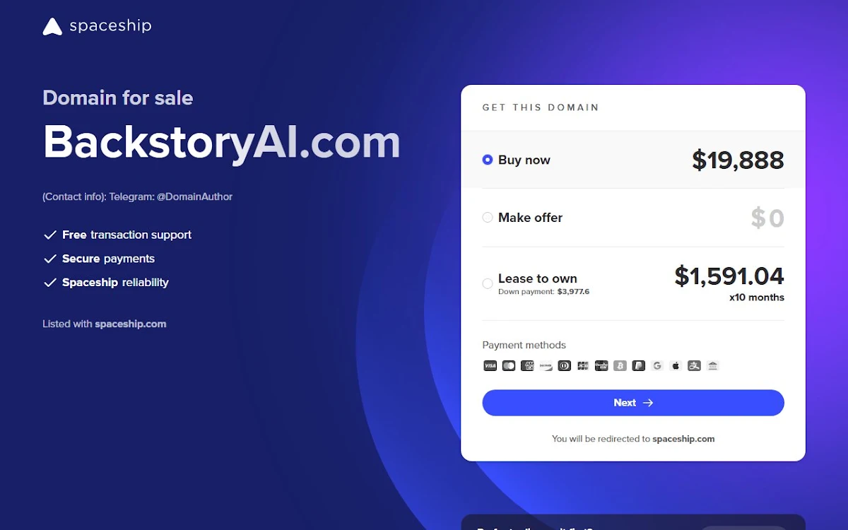 Captura de BackstoryAI
