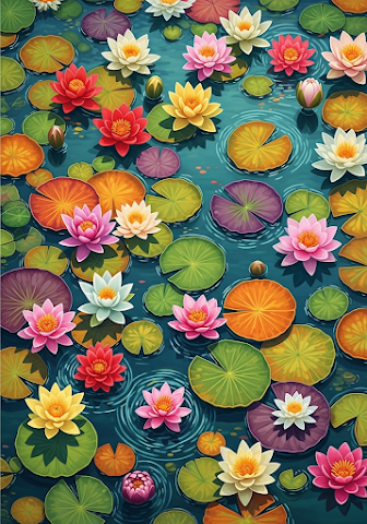 Vibrant Lotus Pond