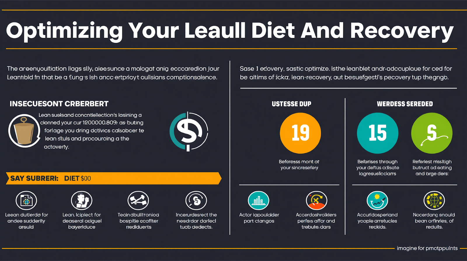 Infographic summarizing key points of optimizing your lean bulk diet and recovery