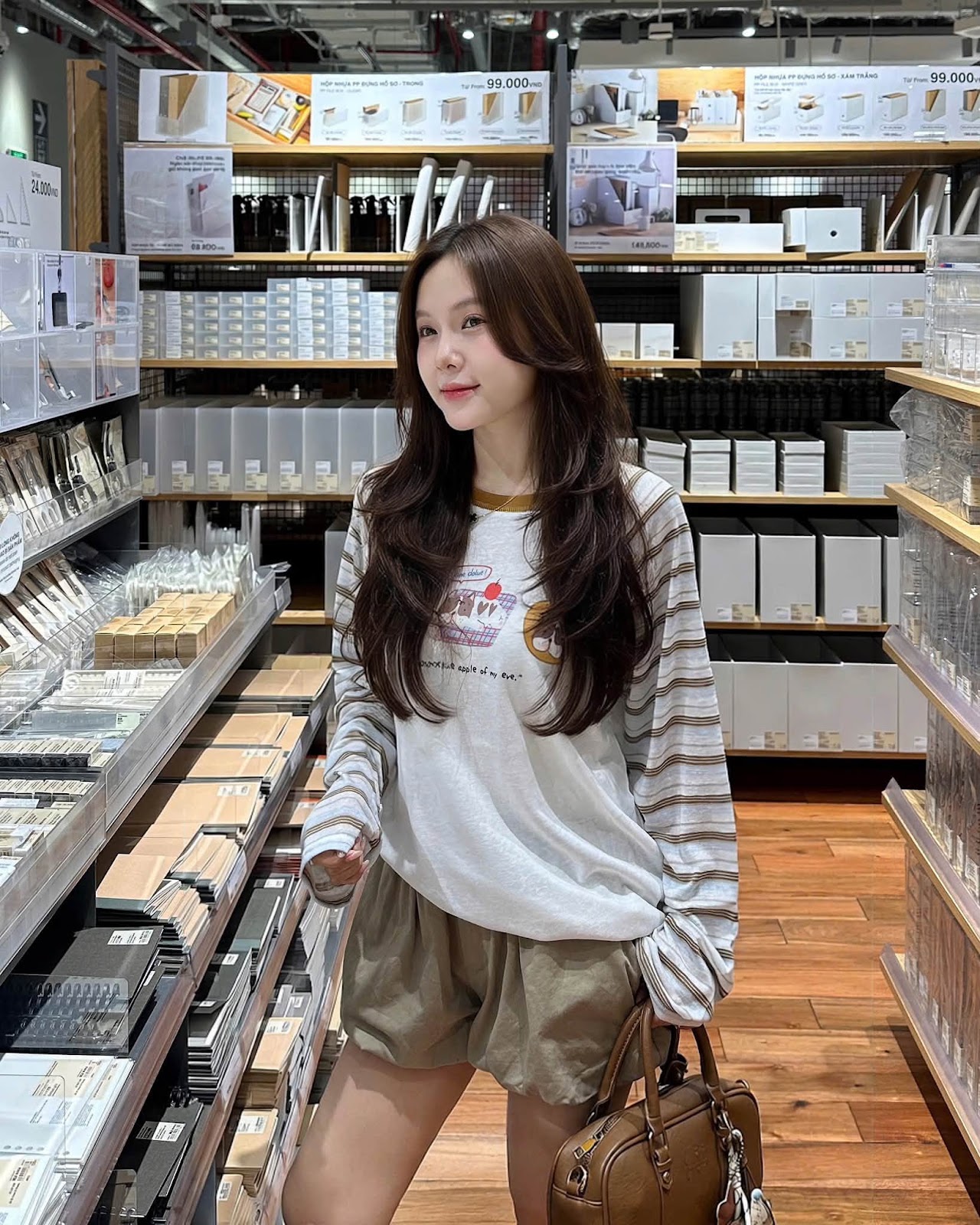 Áo thun dài tay phối tay sọc in hình chú cún XONXEN SHOP 814