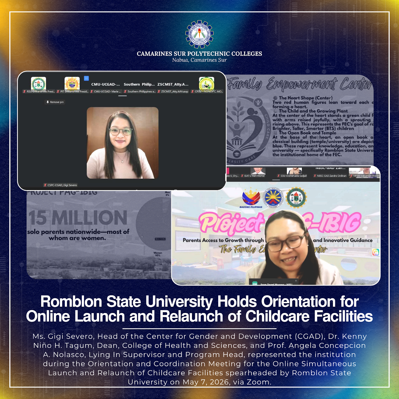 𝗥𝗼𝗺𝗯𝗹𝗼𝗻 𝗦𝘁𝗮𝘁𝗲 𝗨𝗻𝗶𝘃𝗲𝗿𝘀𝗶𝘁𝘆 𝗛𝗼𝗹𝗱𝘀 𝗢𝗿𝗶𝗲𝗻𝘁𝗮𝘁𝗶𝗼𝗻 𝗳𝗼𝗿 𝗢𝗻𝗹𝗶𝗻𝗲 𝗟𝗮𝘂𝗻𝗰𝗵 𝗮𝗻𝗱 𝗥𝗲𝗹𝗮𝘂𝗻𝗰𝗵 𝗼𝗳 𝗖𝗵𝗶𝗹𝗱𝗰𝗮𝗿𝗲 𝗙𝗮𝗰𝗶𝗹𝗶𝘁𝗶𝗲𝘀