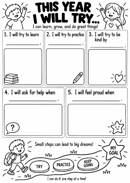 This Year I Will Try Worksheet