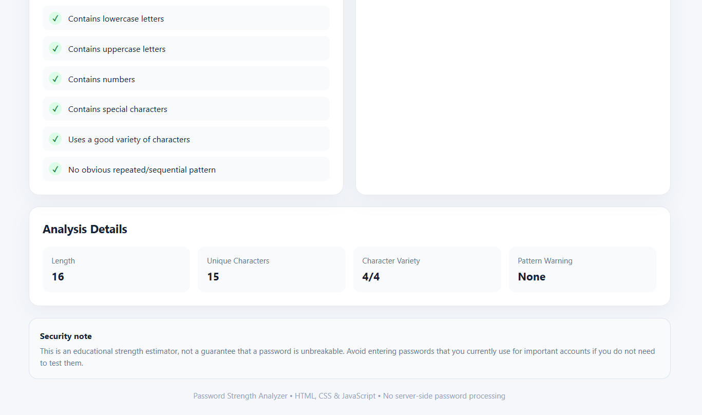 Password Strength Analyzer — screenshot 1