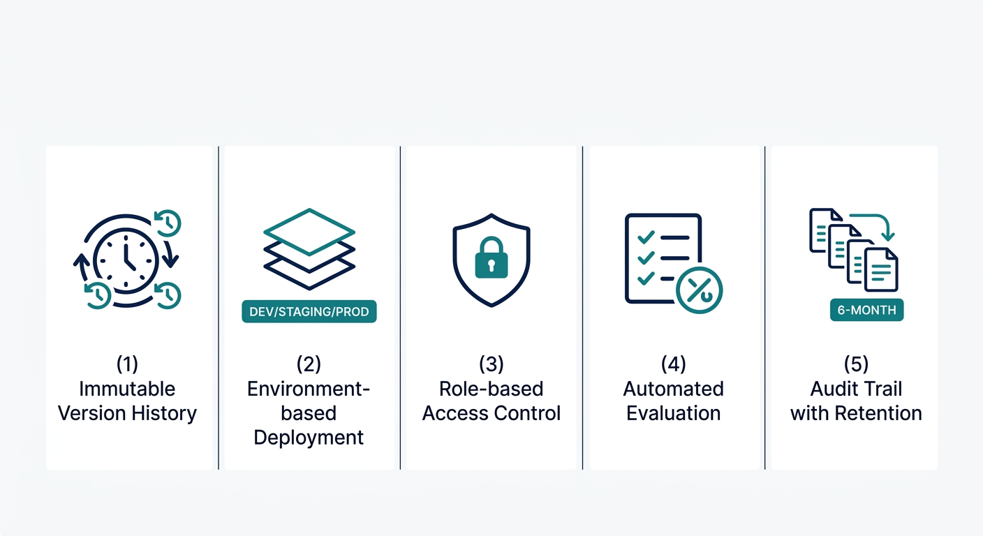 Five pillars of compliant prompt infrastructure