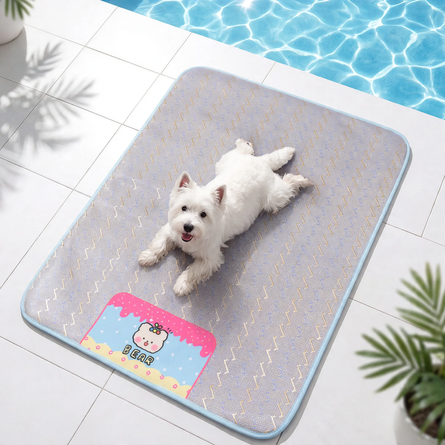 Pet cooling mat made of rattan, breathable