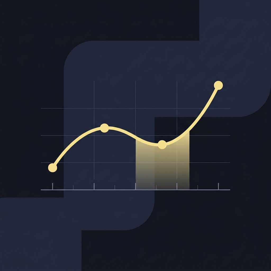 Simplified 2D vector chart showing a steady upward trend with a highlighted drawdown band illustrating How Funded Accounts Change the Way Traders Manage Risk