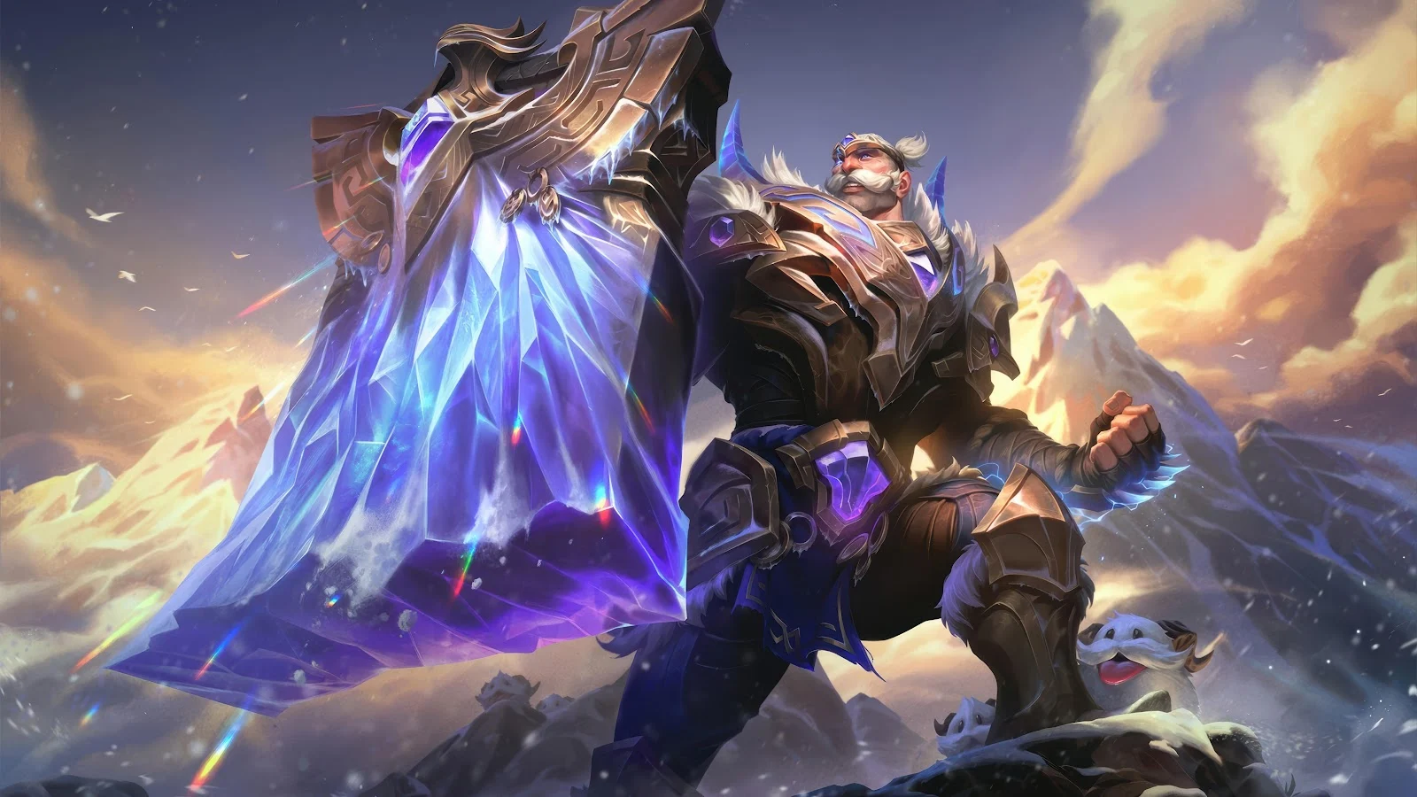 Braum From League Of Legends - Digital Splash Art 8K Wallpaper (7680x4320)