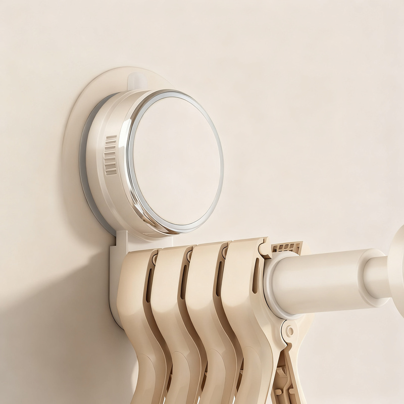 Suction Cup Laundry Rack, Retractable, No Drilling