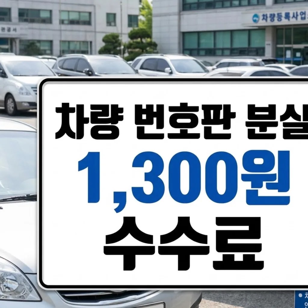 차량 번호판 분실 재발급 방법 준비물, 수수료 1,300원