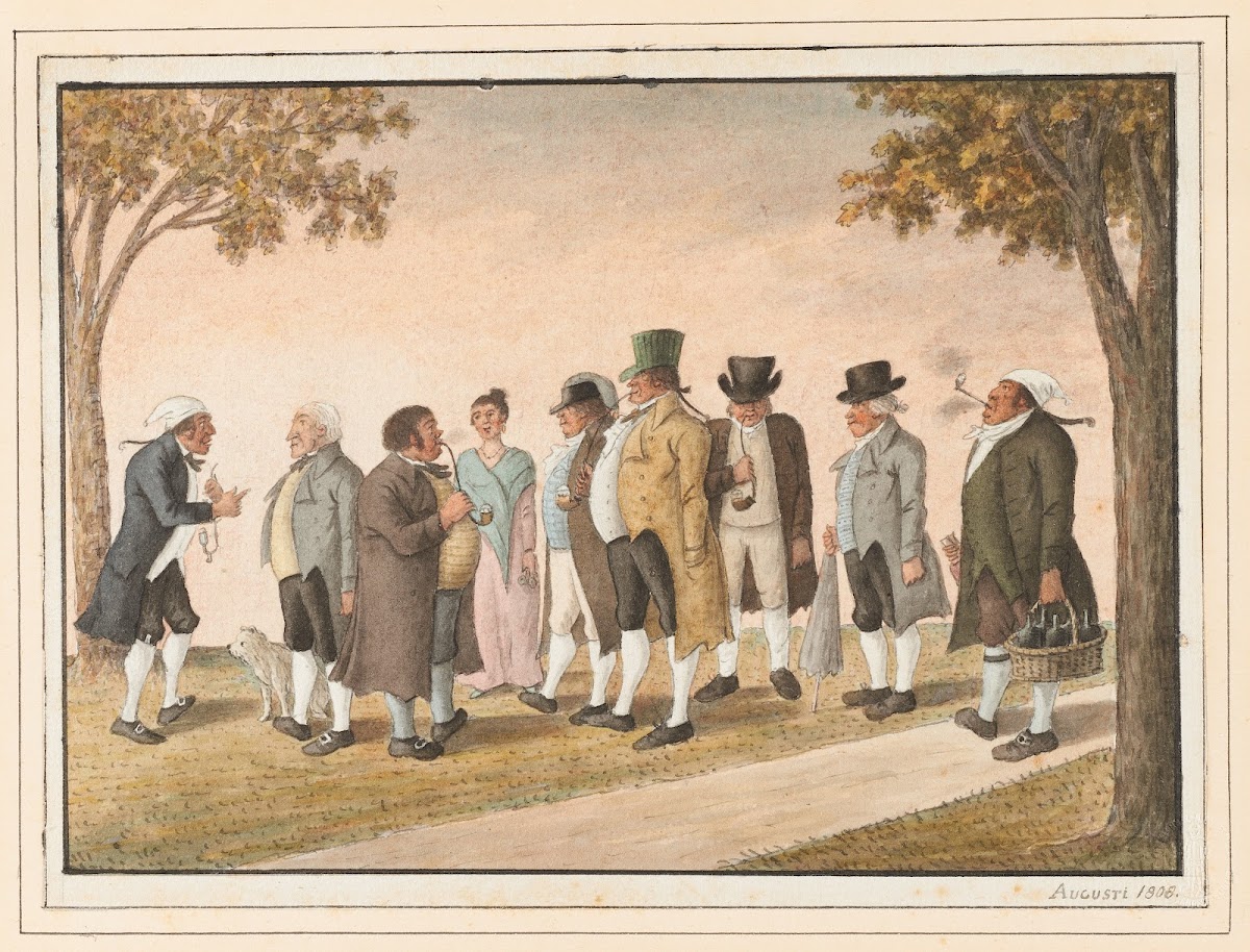 Wirth und Badegäste auf Blumenstein 1808