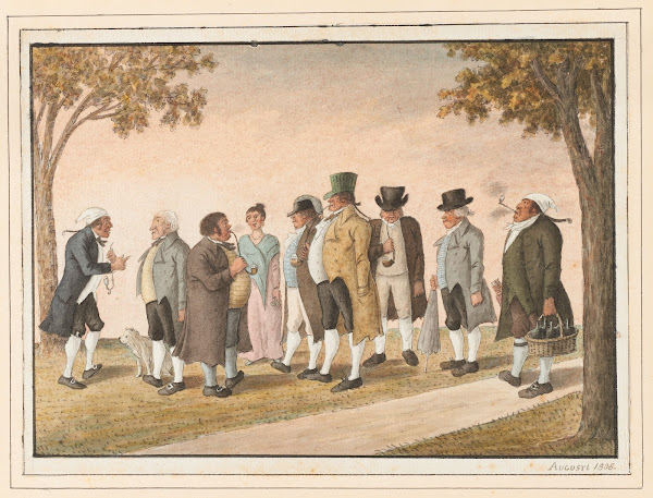 Wirth und Badegäste auf Blumenstein 1808