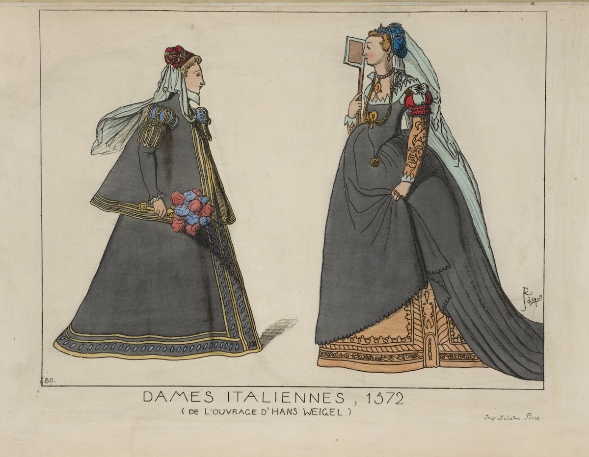 Dames Italiennes 1572 De louvrage dHans Weigel 1869