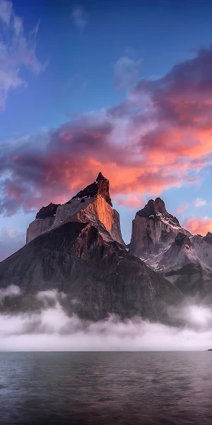 Clouds Rock Mountains Landscape 4K iPhone Wallpaper Background