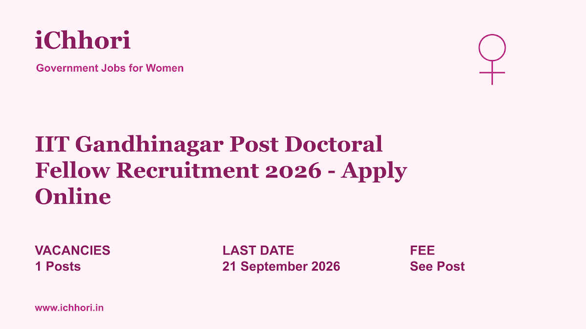 IIT Gandhinagar Post Doctoral Fellow Recruitment 2026 - Apply Online - iChhori