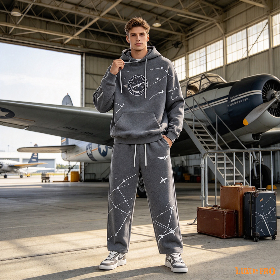 AOP Full Print Hoodie Double Hood + DLA Straight Sweatpants