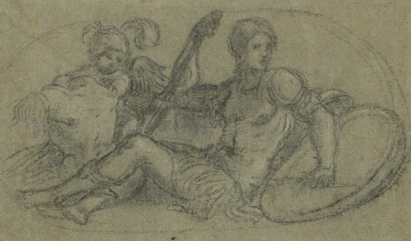 Seated Male Figure with Putto and Armor 1550