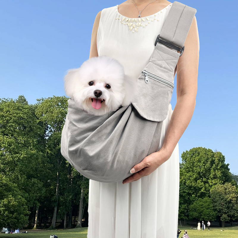 Canvas pet shoulder bag, waterproof