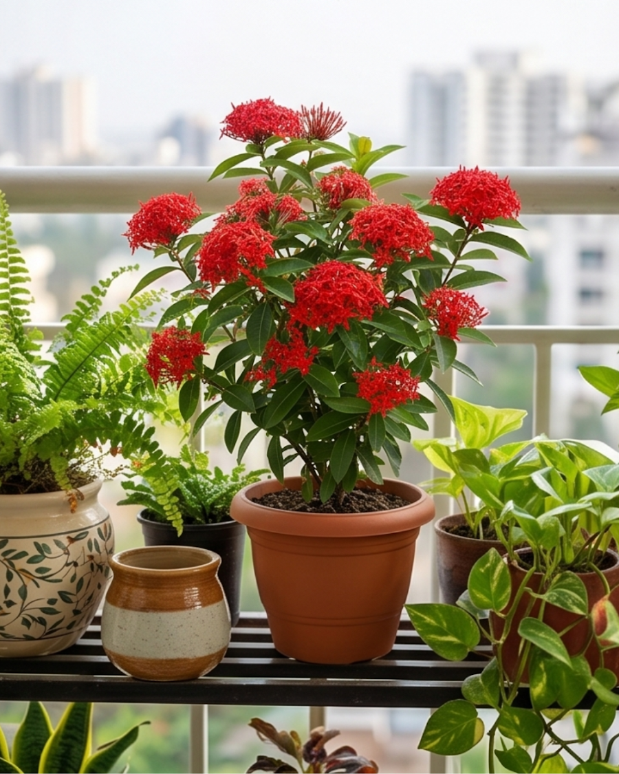 Ixora Red Plant — view 4