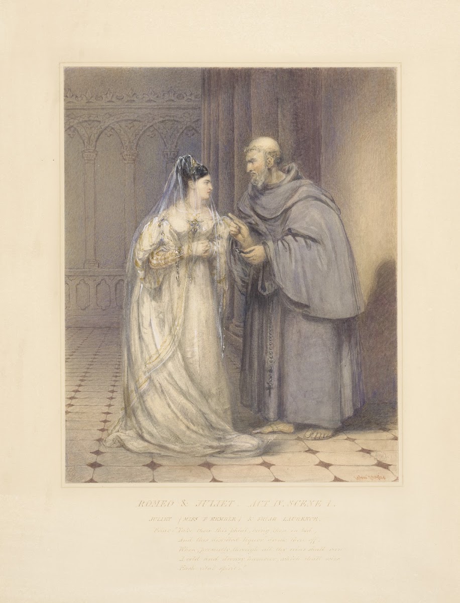 Romeo and Juliet act IV scene I Juliet Miss F Kemble  Friar Laurence