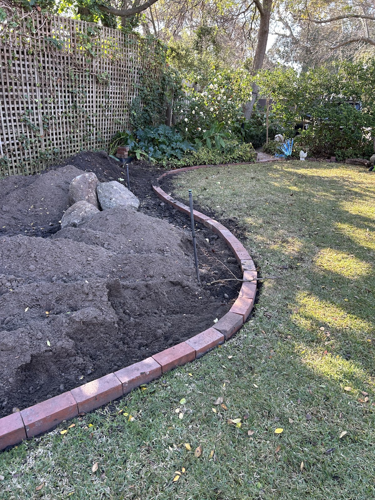 Resetting garden edging