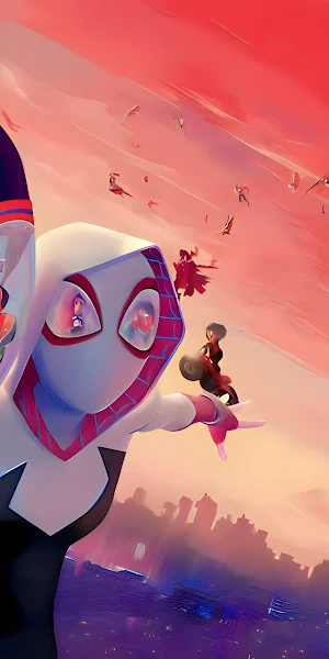 Spider-Man, Spider-Man: Across The Spider-Verse, Avenger, Spider Gwen, Digital Art 4K Wallpaper Background