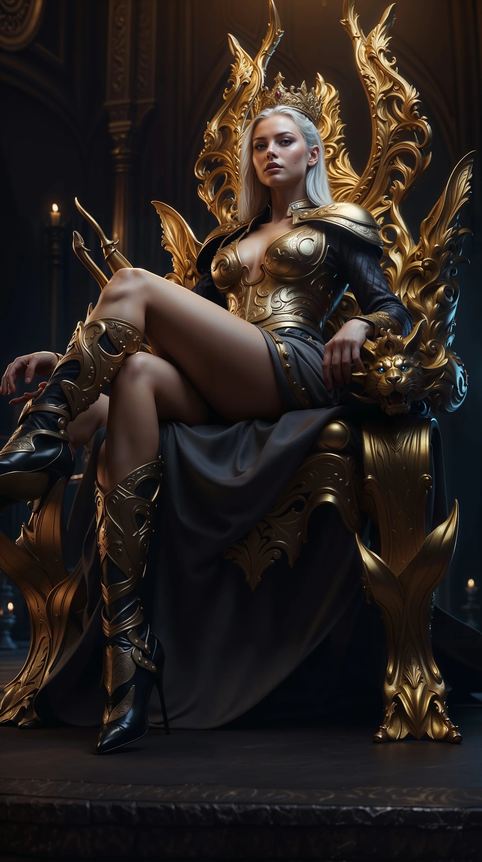 Una reina muy hermosa sentada
