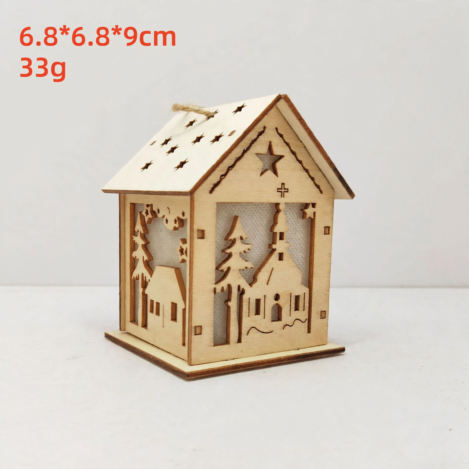 Handcrafted Christmas Wooden House as Decor