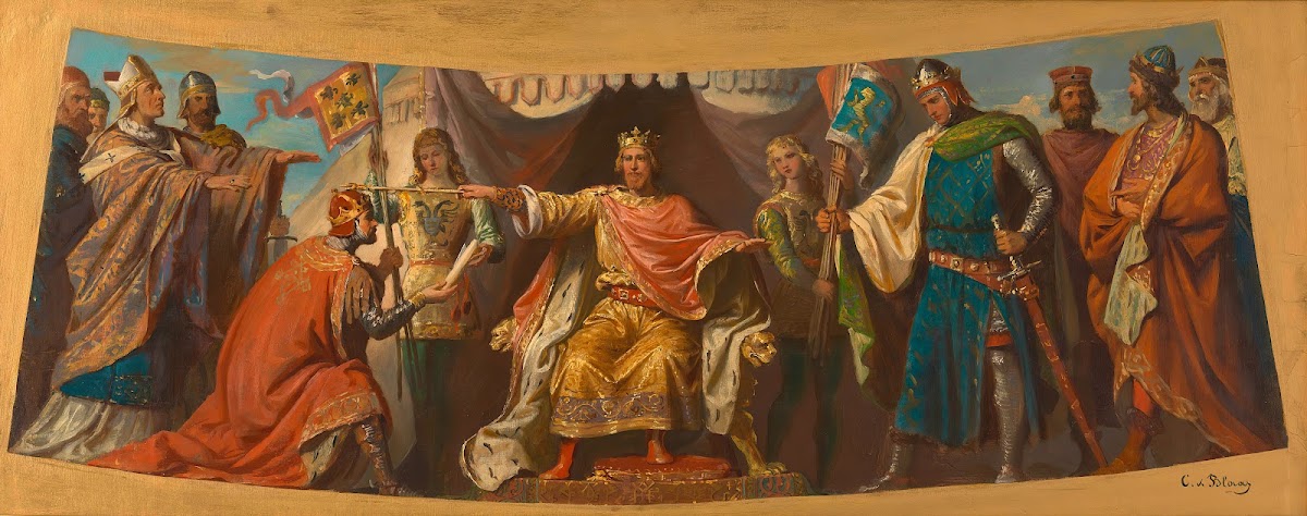 Ölskizze für die Fresken in der Ruhmeshalle des Arsenals Friedrich Barbarossa be