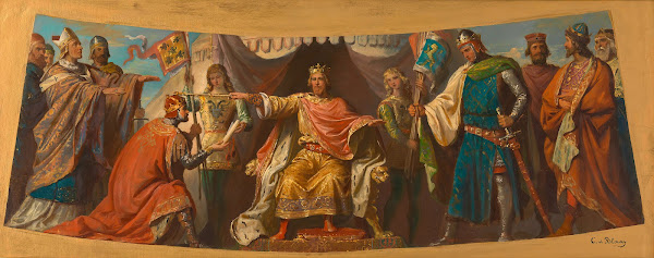 Ölskizze für die Fresken in der Ruhmeshalle des Arsenals Friedrich Barbarossa be