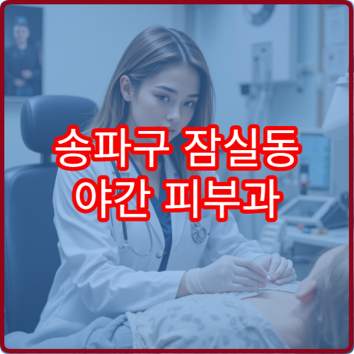송파구 잠실동 야간 피부과 진료 가능한 병원 여드름 치료 안내