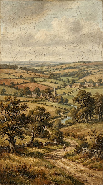 Vintage Muted Countryside Landscape Frame TV Art - Free mobile Wallpaper