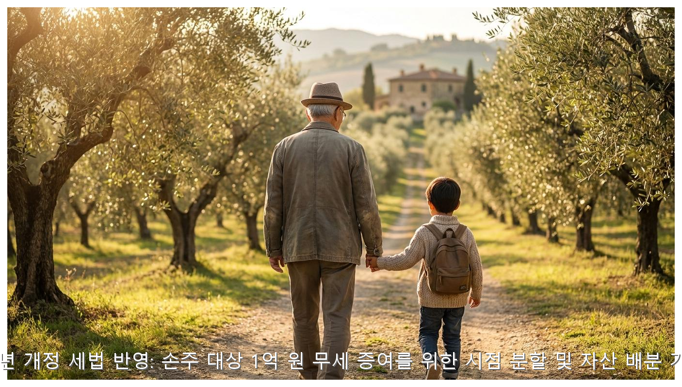 2026년 개정 세법 반영: 손주 대상 1억 원 무세 증여를 위한 시점 분할 및 자산 배분 가이드 핵심 안내 및 분석 인포그래픽 (3)