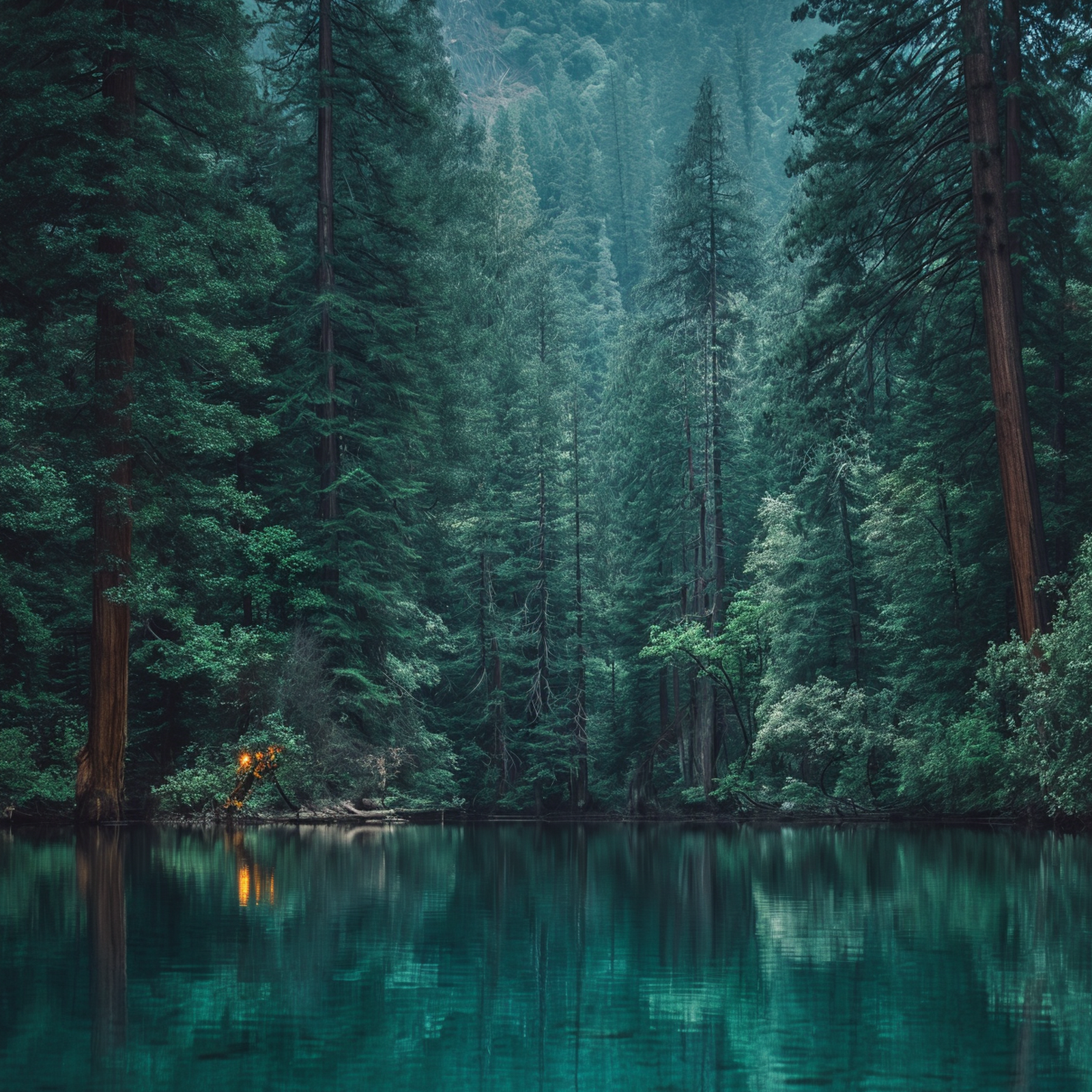 Download Clear Forest Lake at Twilight Full HD iPhone