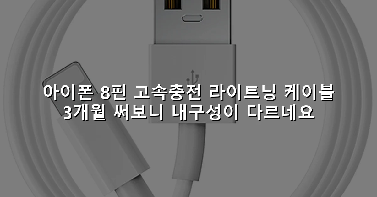 아이폰 8핀 고속충전 라이트닝 케이블 3개월 써보니 내구성이 다르네요