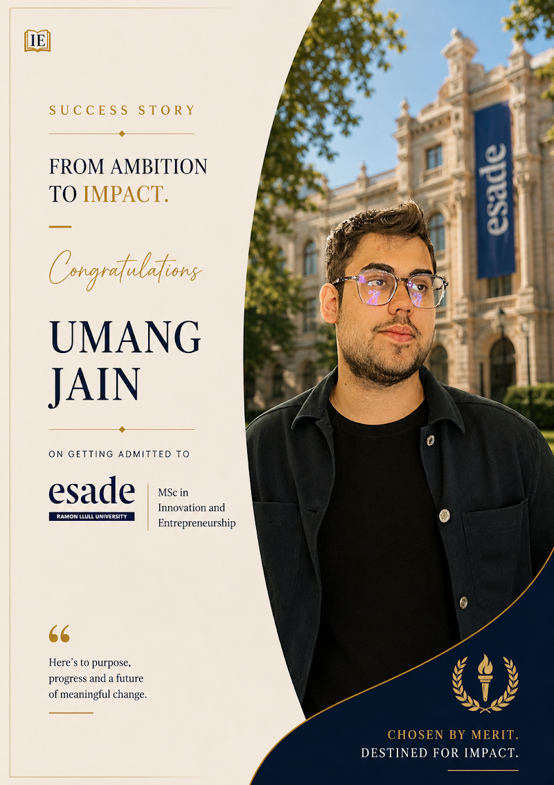 Umang Jain — Intelligent Education admit success story