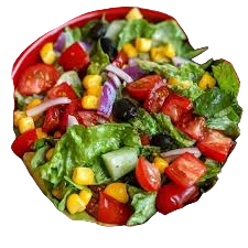 Green Salad (Onions, fresh tomatoes, lettuce, sweetcorn & black olives )