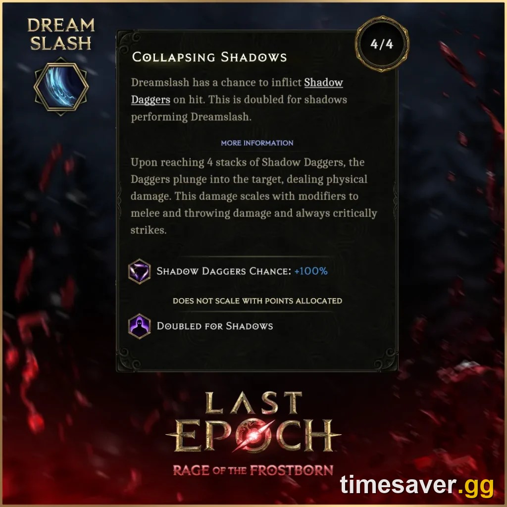 Dreamslash Bladedancer skill node — Collapsing Shadows, Last Epoch Season 5