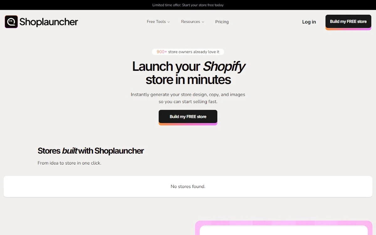 Captura de Shoplauncher AI
