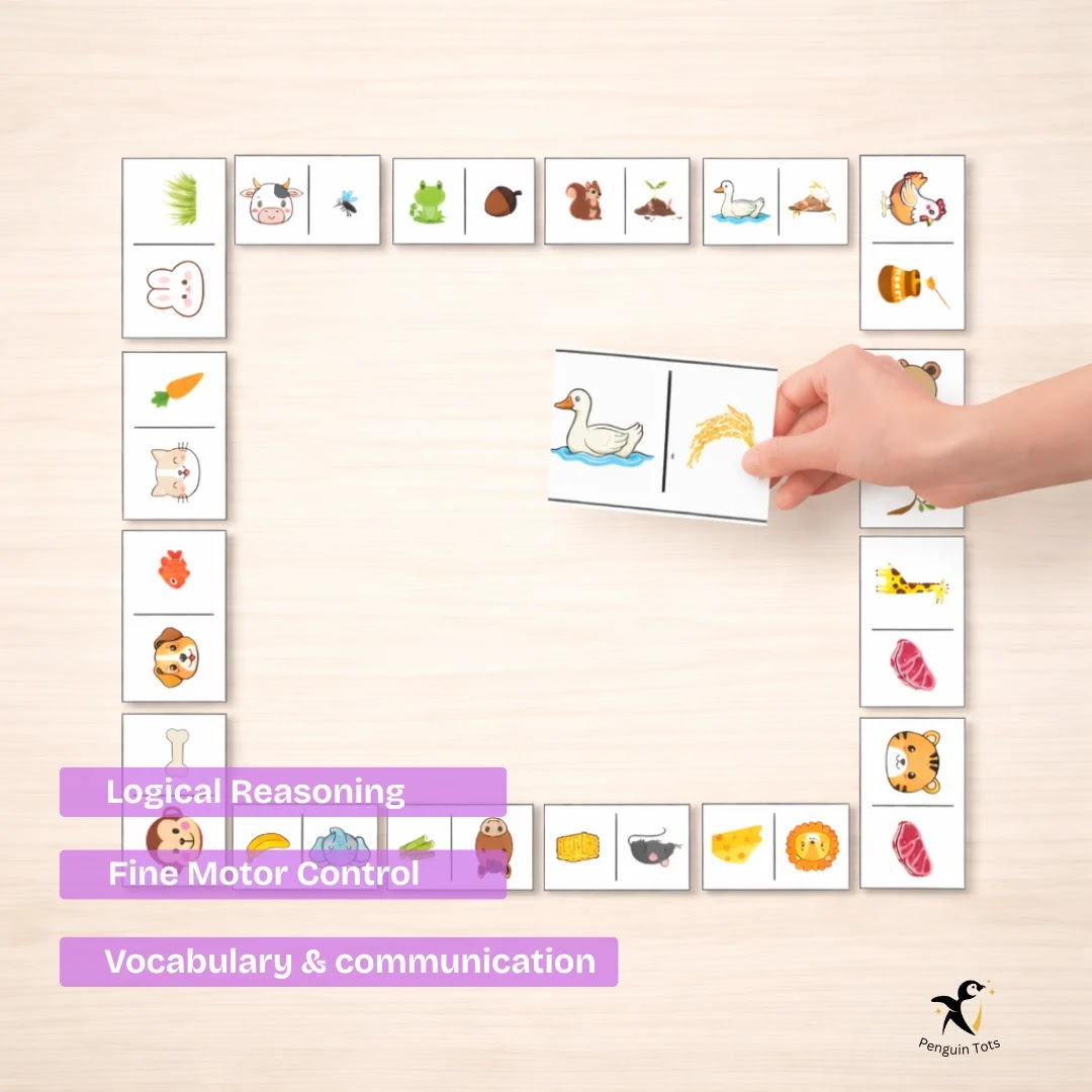 Animal Food Domino Matching Game | Logical Reasoning, Vocabulary Building & Visual Discrimination