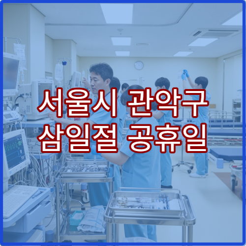 서울시 관악구 삼일절 공휴일 대체공휴일 진료 병원 어디? 연휴 문 여는 곳·응급실 운영 시간 확인 안내
