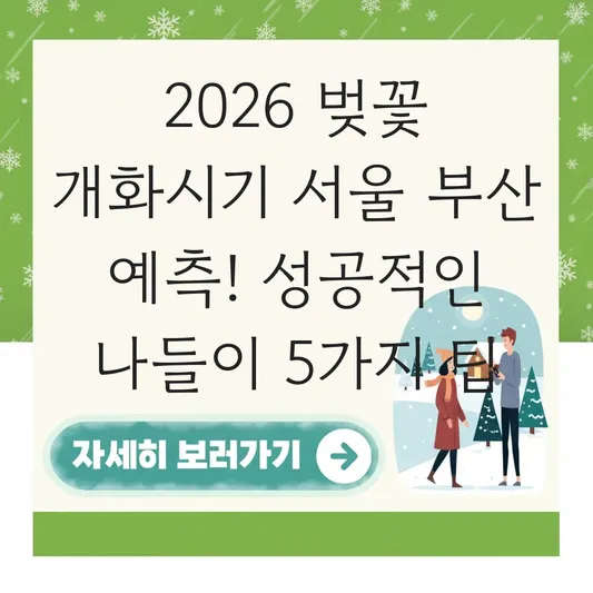 2026 벚꽃 개화시기 서울 부산